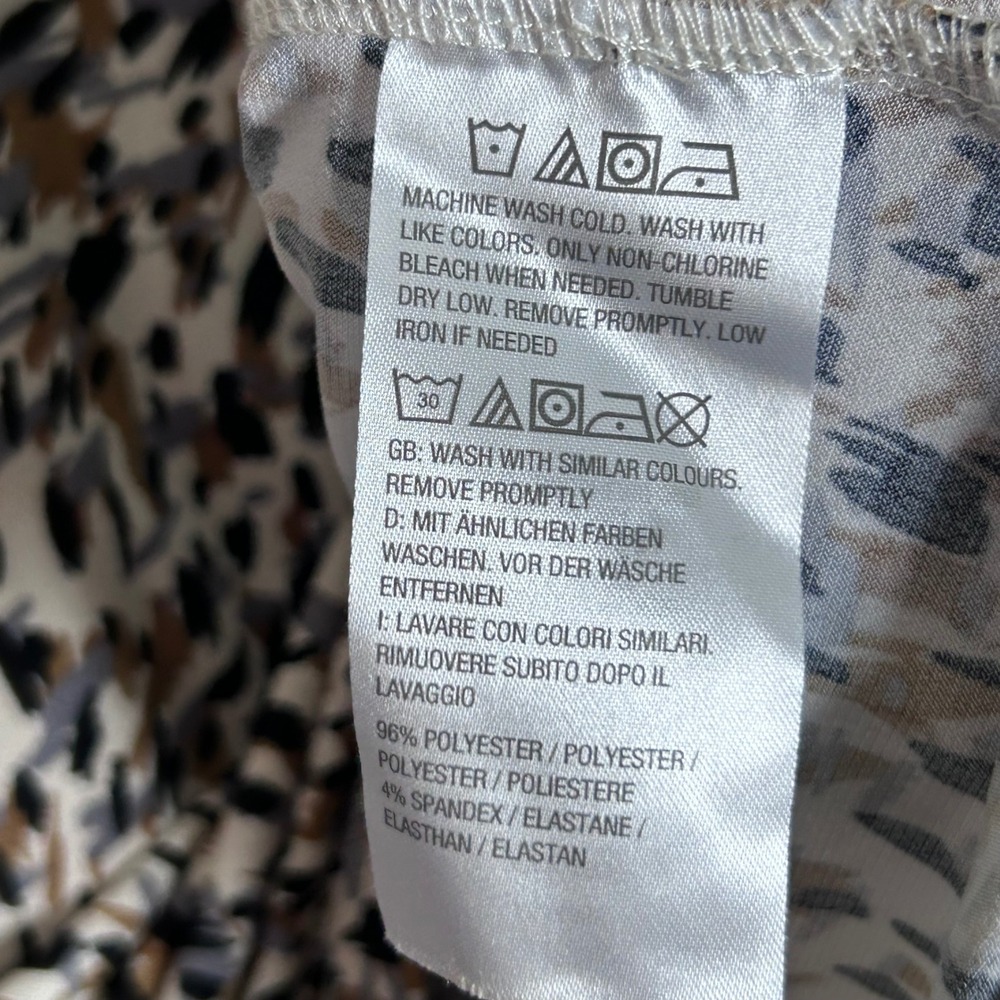 Susan Graver Top Womens L Brown Abstract Liquid Knit Long Sleeve Tunic Career - Picture 4 of 7